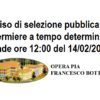 Opera Pia Bottoni Papozze: Avviso selezione Infermiere a tempo determinato. Scade ore 12:00 del 14/02/2020.
